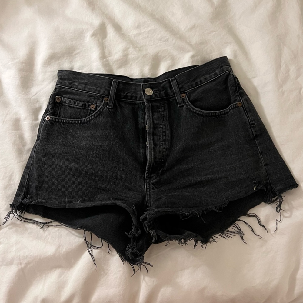 Agolde Black Denim Shorts
